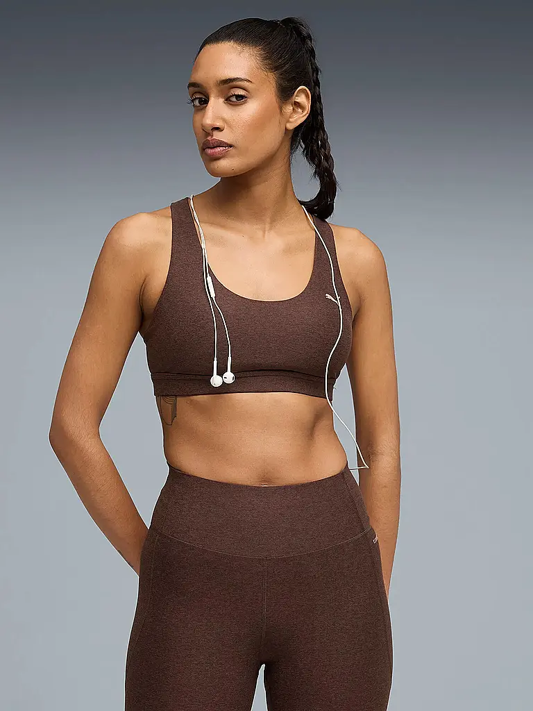 PUMA | Damen Sport-BH CLOUDSPUN Medium Support | Marron