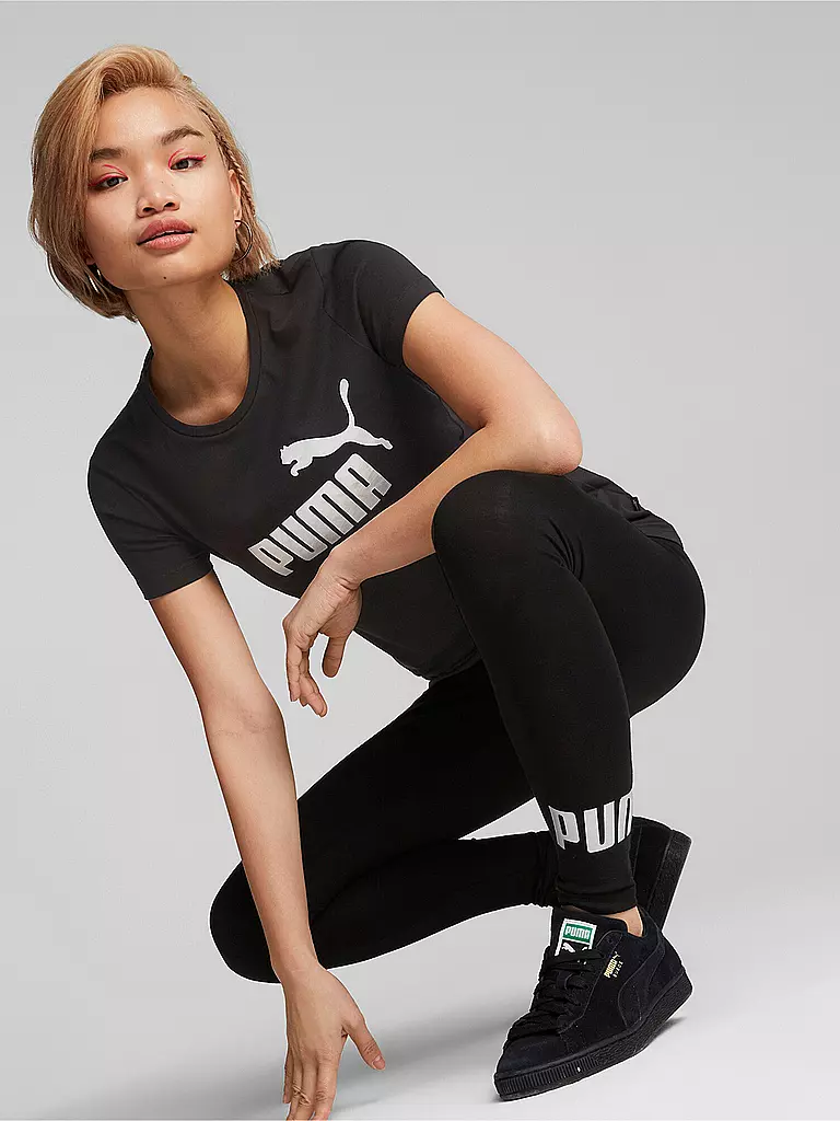 PUMA | Damen Tight Essentials Metallic | Noir