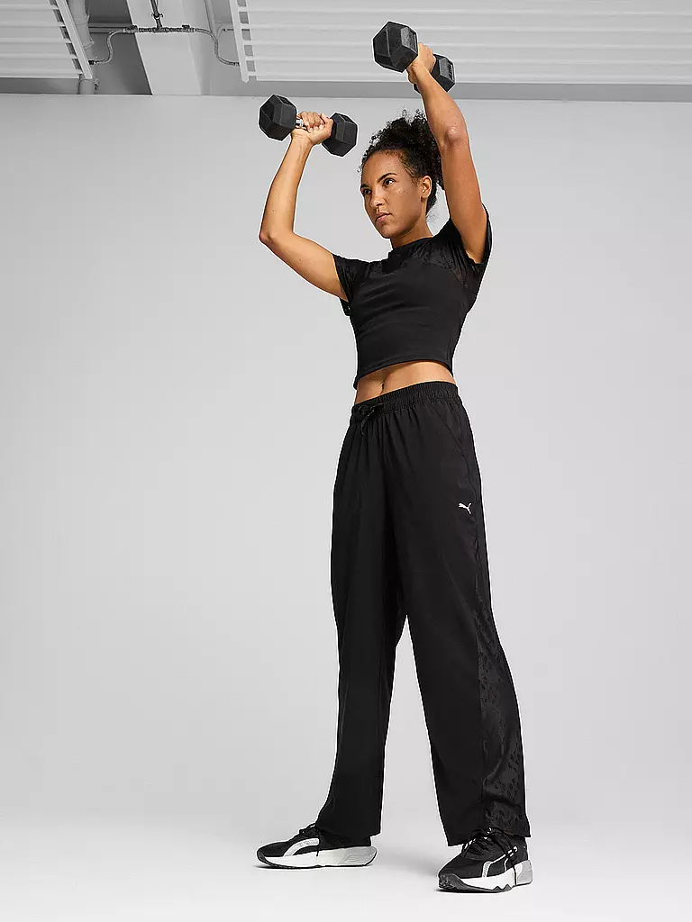 PUMA | Pantalon de fitness tissé en dentelle pour femmes | Noir