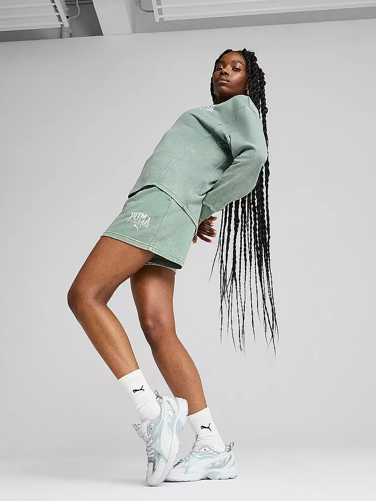 PUMA | Short Femme PUMA CLASS 5" Washed | Vert clair
