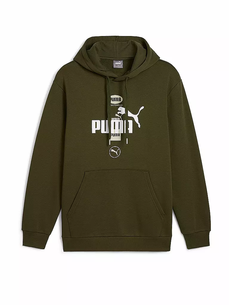 PUMA | Sweat à capuche homme Power Graphic Logo | Olive