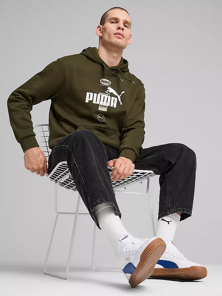 PUMA | Sweat à capuche homme Power Graphic Logo | Olive