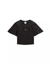 PUMA | T-shirt de fitness court en dentelle pour femmes | Noir