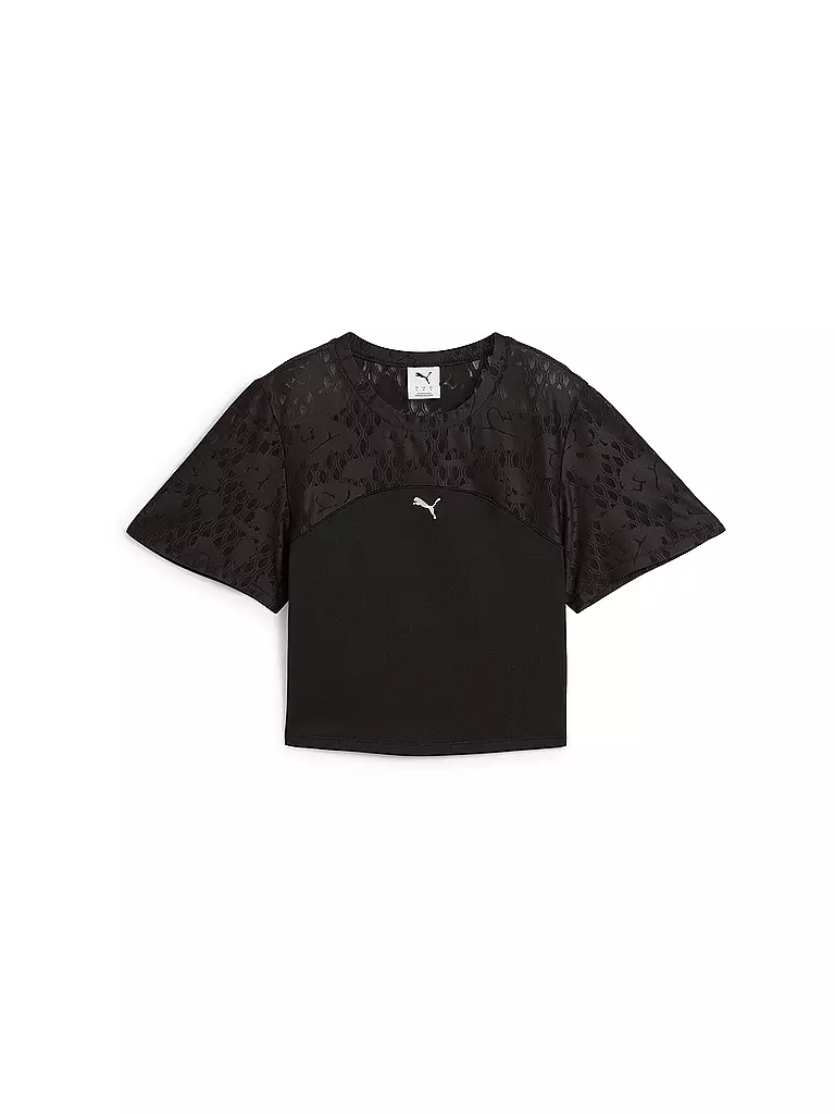 PUMA | T-shirt de fitness court en dentelle pour femmes | Noir