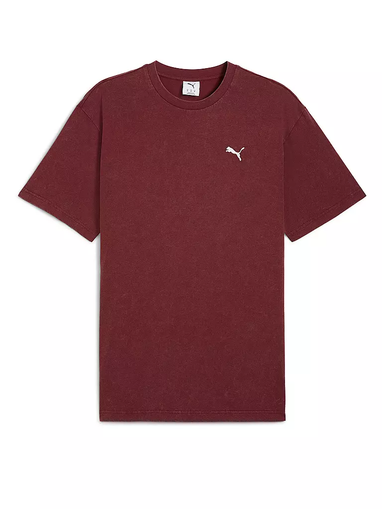 PUMA | T-shirt homme ESS ELEVATED Relaxed Wash | Rouge foncé