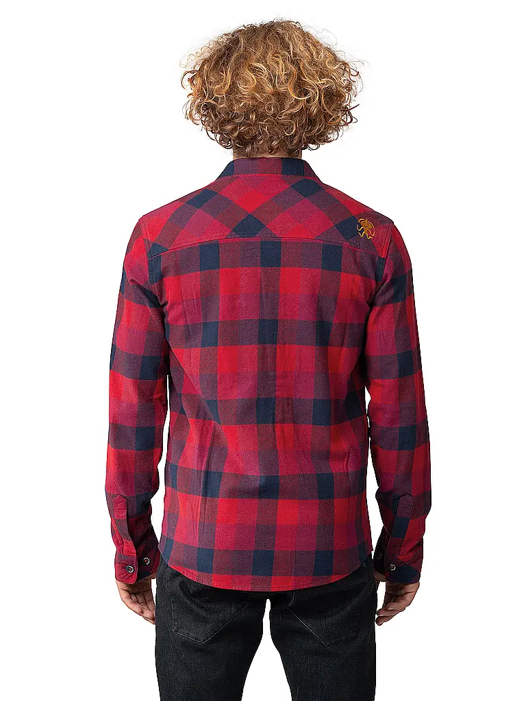 RAFIKI | Chemise d'escalade Virage Flannel pour hommes | Rouge foncé