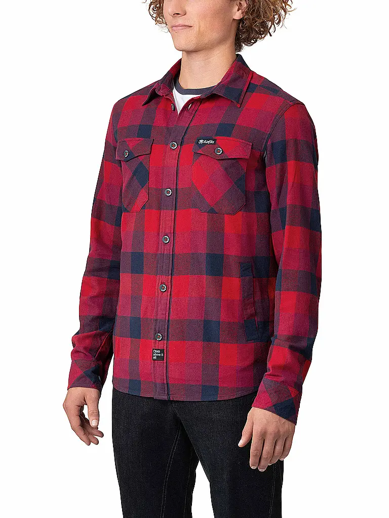 RAFIKI | Chemise d'escalade Virage Flannel pour hommes | Rouge foncé