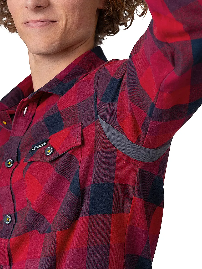 RAFIKI | Chemise d'escalade Virage Flannel pour hommes | Rouge foncé