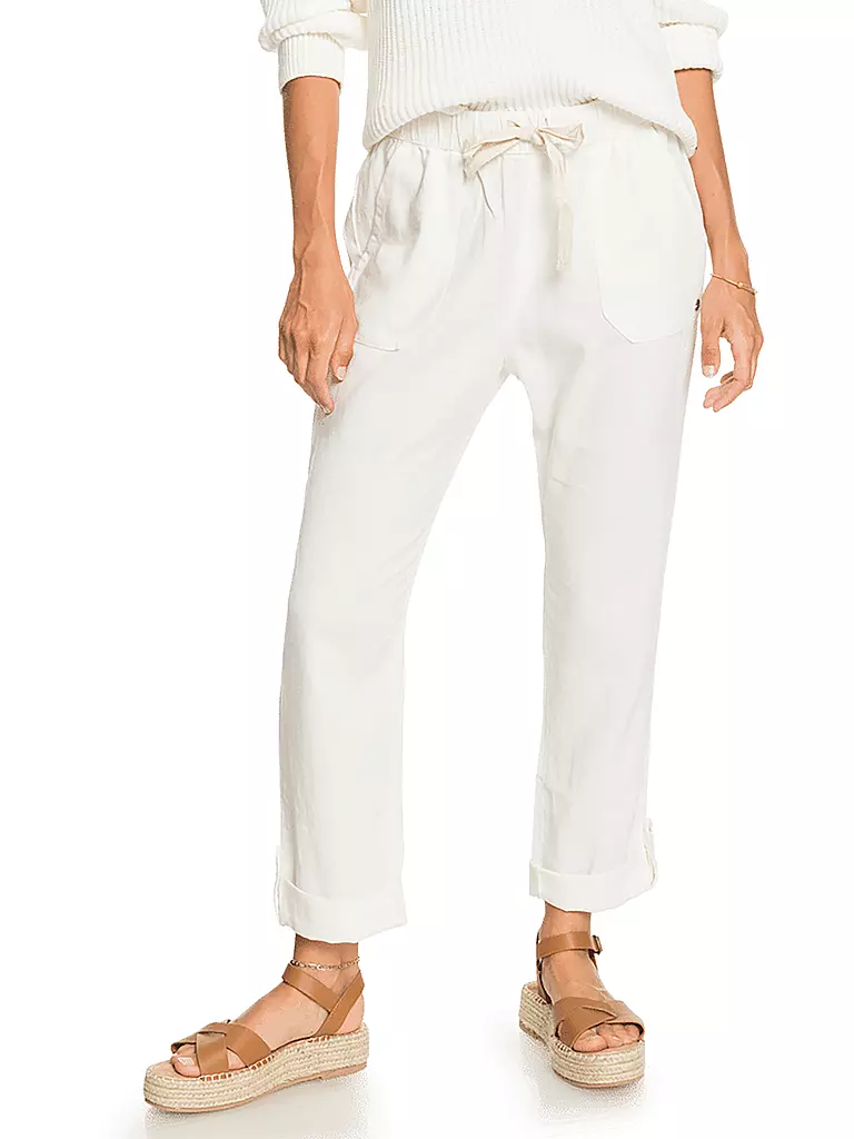 ROXY | Pantalon de plage cargo On The Seashore pour femmes | Blanc