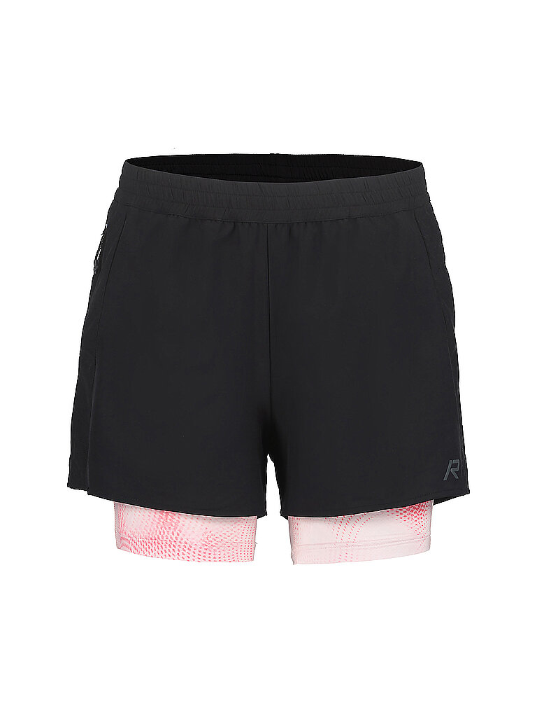 Short de courses Makela 2en1 imprimé noir 38