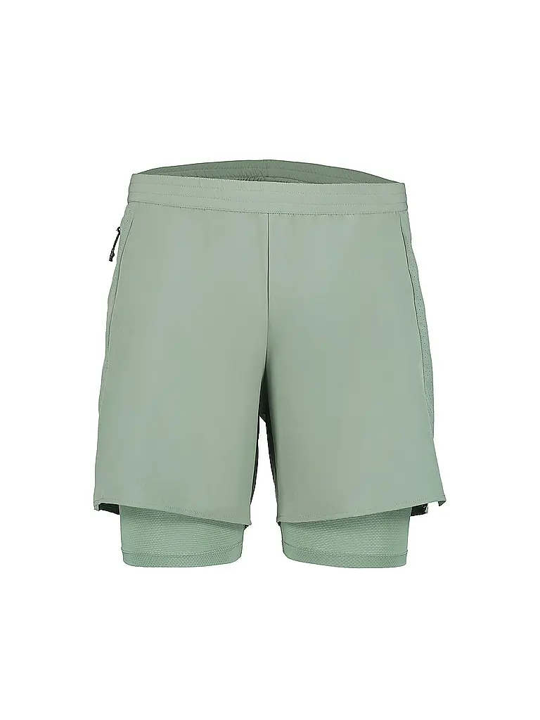 RUKKA | Short de course 2en1 Maaninka pour hommes | Vert clair
