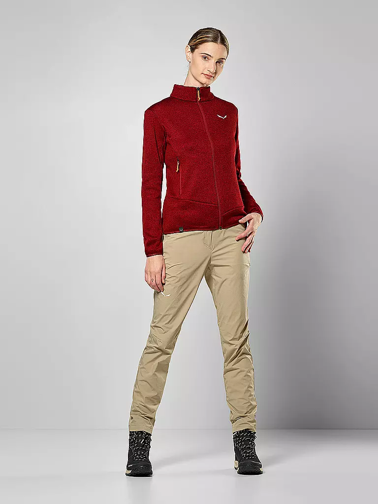 SALEWA | Damen Fleecejacke Puez Rocca PL | Rouge foncé