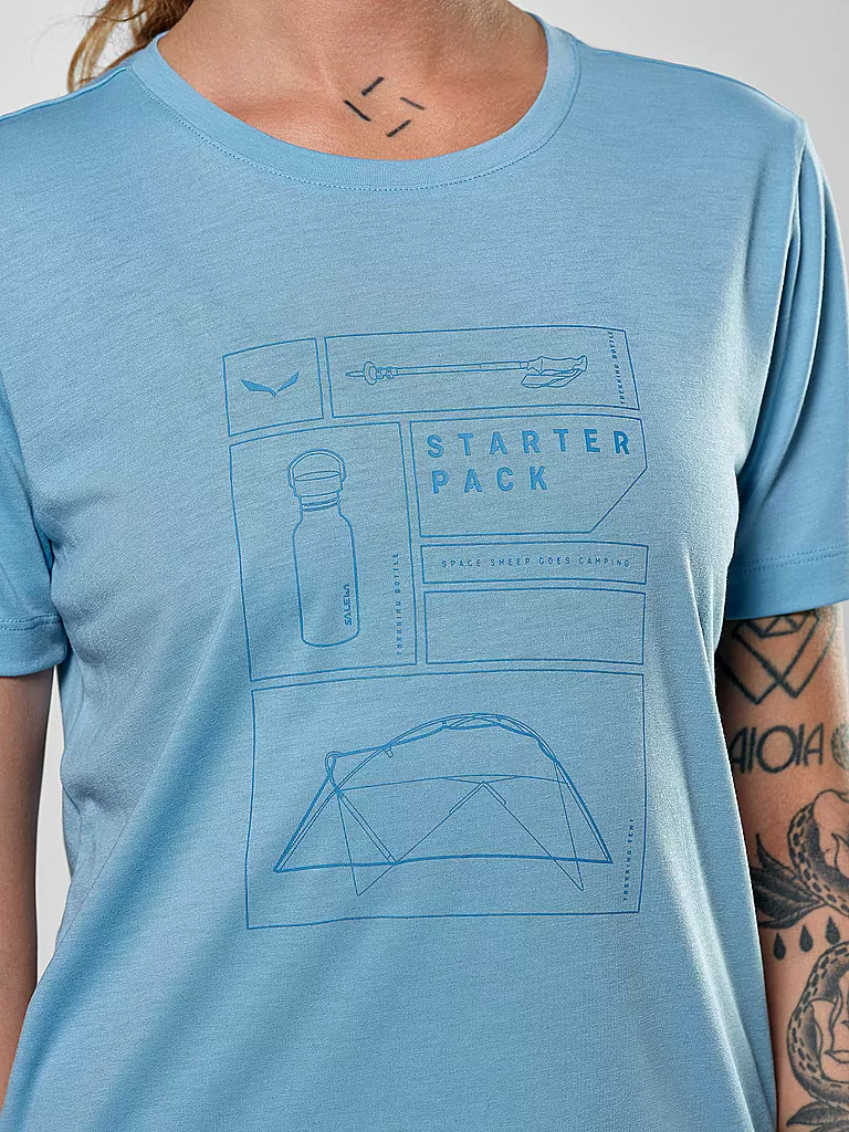 SALEWA | Damen Funktonsshirt Eagle Pack Dry'Ton | Bleu clair