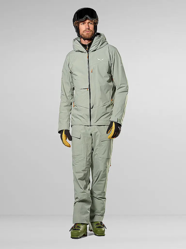 SALEWA | Pantalon de randonnée pour homme Sella Free 3L PTX avec bretelles | Gris clair