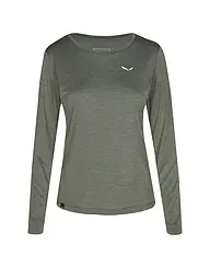 SALEWA | T-shirt de sport à manches longues pour femme Puez Melange Dry'Ton | Vert foncé