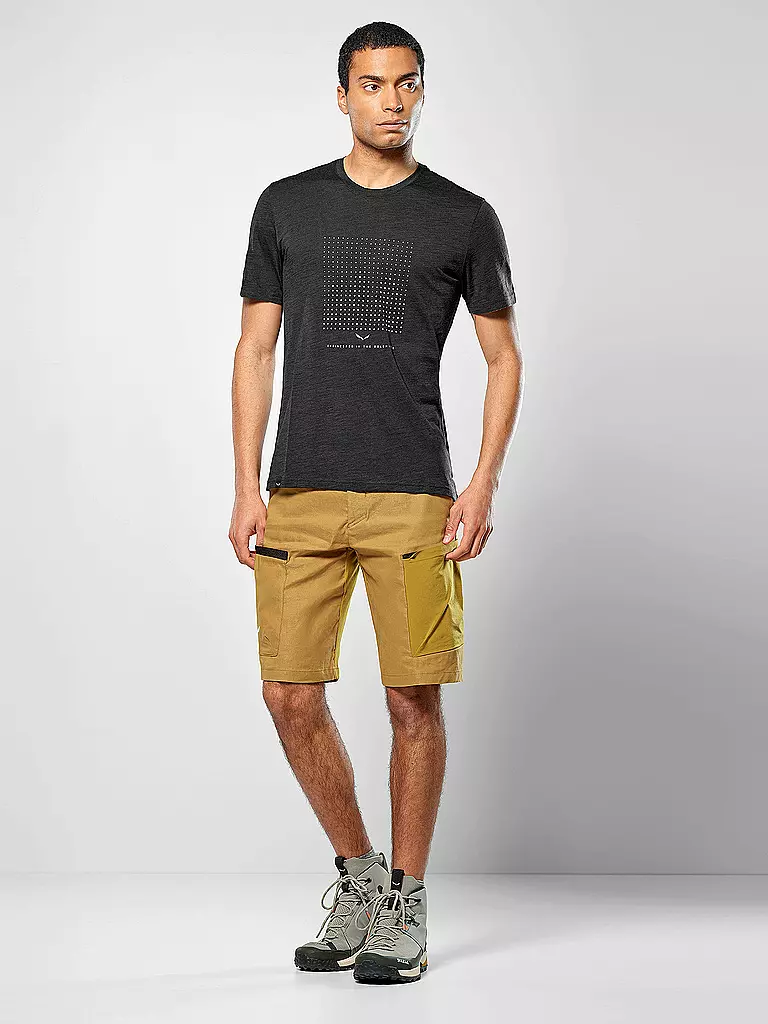 SALEWA | T-shirt de sport homme Eagle Dotted Merino | Noir