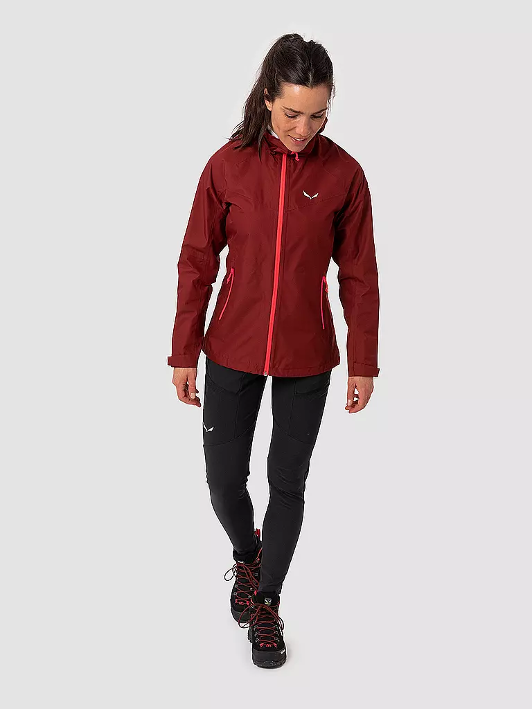 SALEWA | Veste de randonnée femme Puez Aqua Powertex à capuche | Rouge foncé