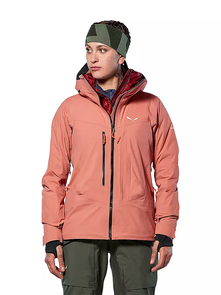 SALEWA | Veste de randonnée pour femme Sella 3L PTX à capuche | Corail