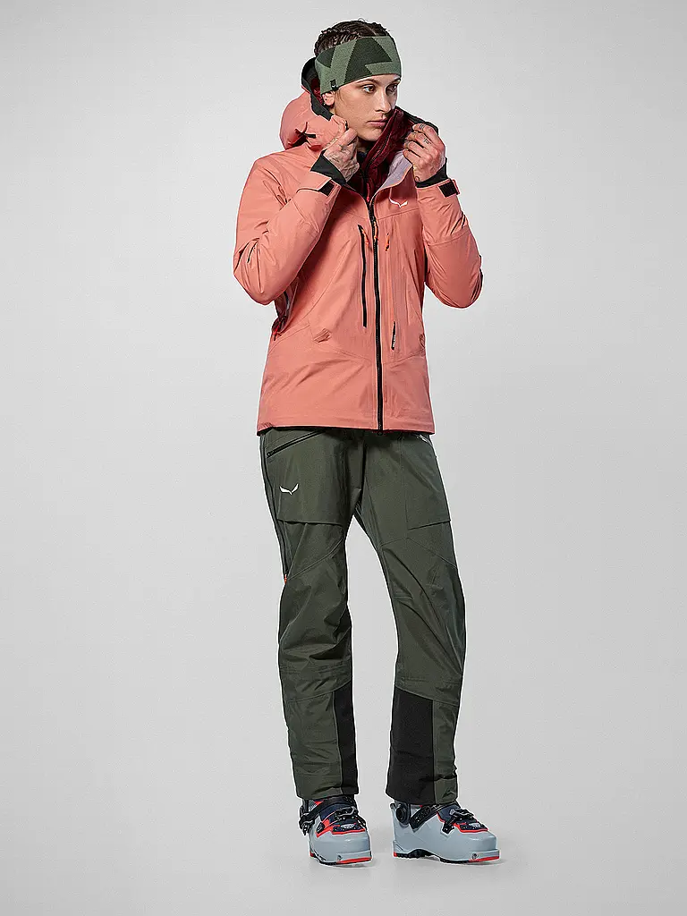 SALEWA | Veste de randonnée pour femme Sella 3L PTX à capuche | Corail