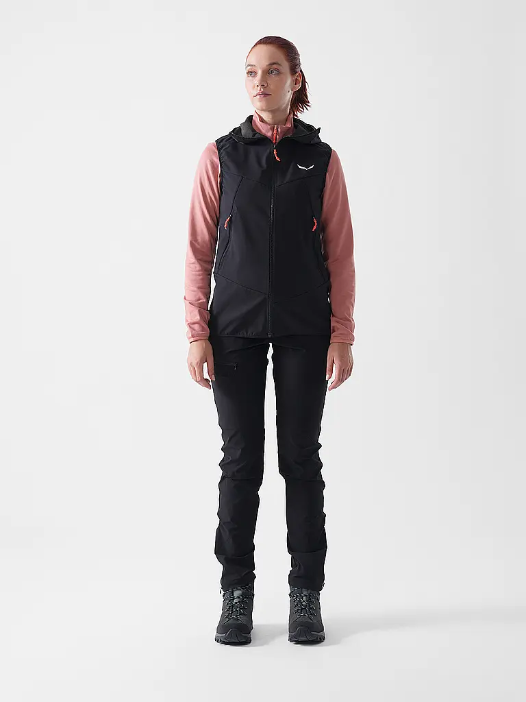 SALEWA | Veste de randonnée pour femme Sella Durastretch à capuche | Noir