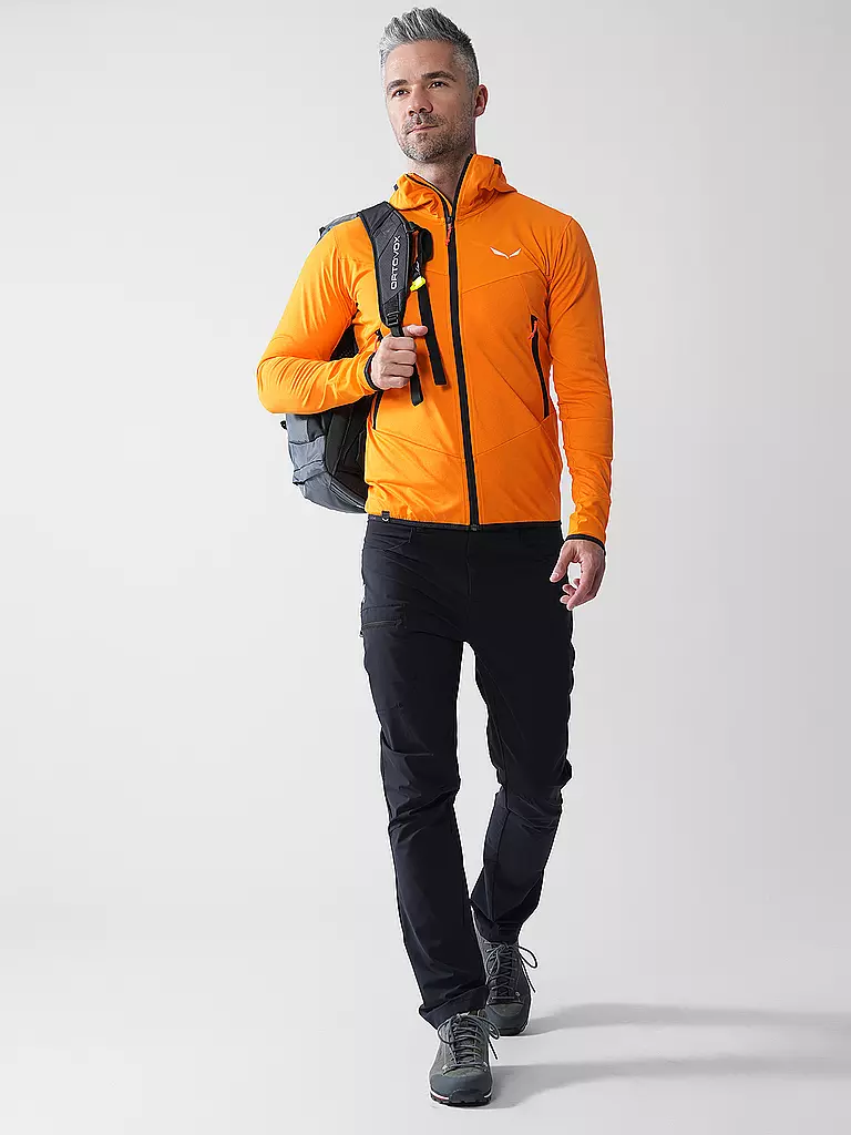 SALEWA | Veste hybride homme Agner Polarlite Durastretch à capuche | Orange