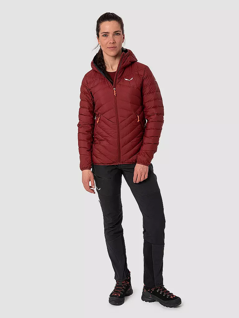SALEWA | Veste isolante pour femme Brenta RDS Down à capuche | Rouge foncé