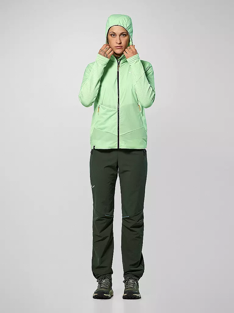 SALEWA | Veste polaire à capuche coupe-vent Pedroc PL pour femme | Vert clair