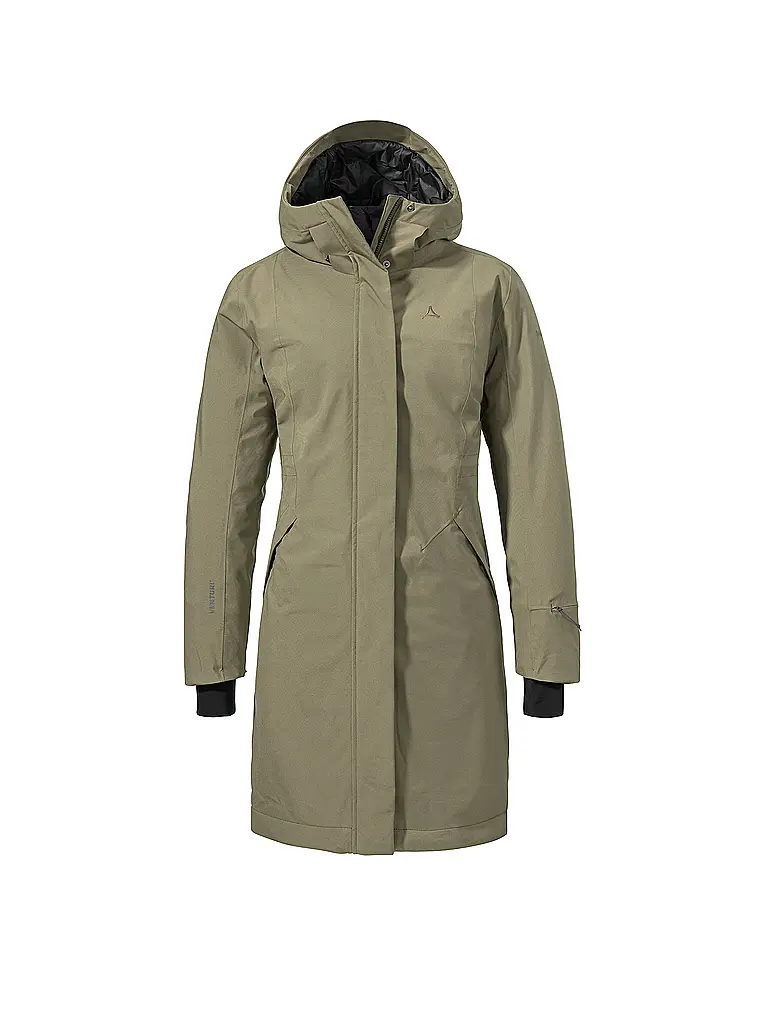 SCHÖFFEL | Manteau d'hiver pour femme Style Gregale à capuche | Olive