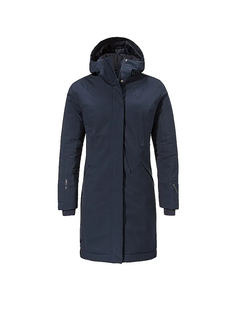 SCHÖFFEL | Manteau d'hiver pour femme Style Gregale à capuche | Bleu foncé