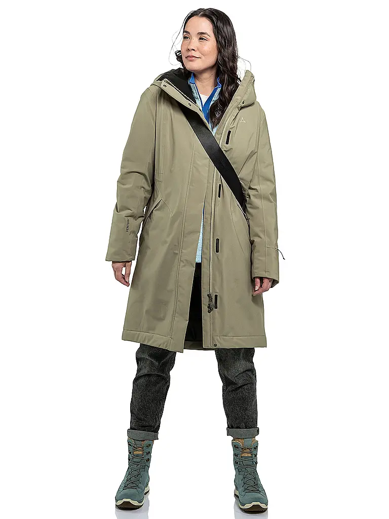 SCHÖFFEL | Manteau d'hiver pour femme Style Gregale à capuche | Olive