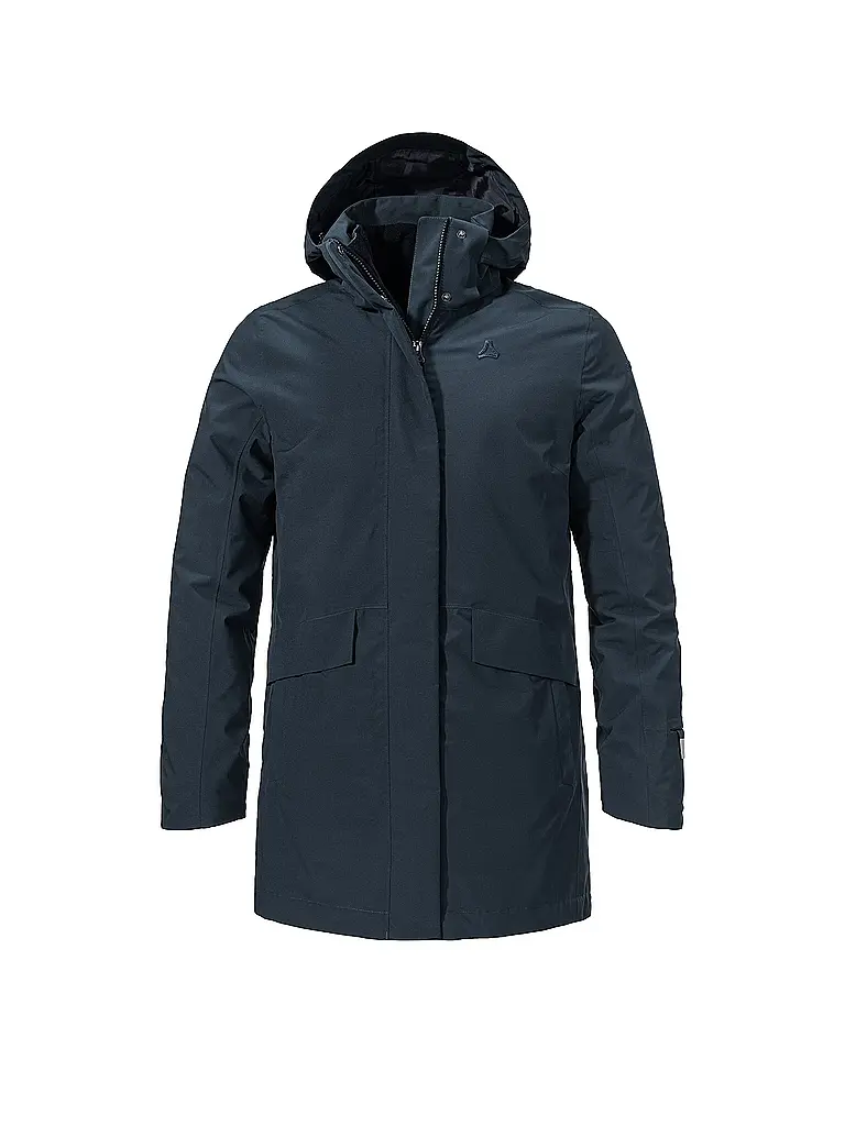 SCHÖFFEL | Parka d'hiver 3 en 1 pour femmes Style Borkol à capuche | Bleu foncé