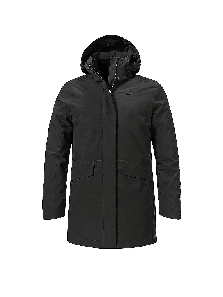SCHÖFFEL | Parka d'hiver 3 en 1 pour femmes Style Borkol à capuche | Noir