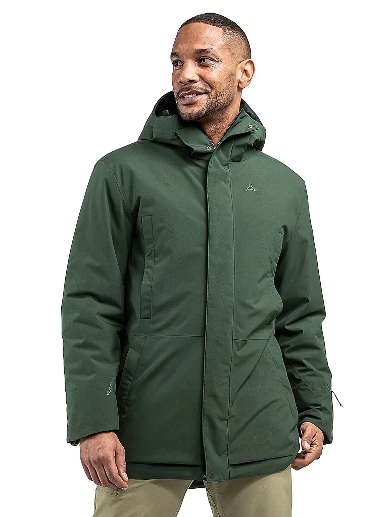 SCHÖFFEL | Parka d'hiver isolé Crivat 2L à capuche pour homme | Vert foncé