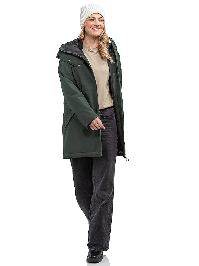 SCHÖFFEL | Parka d'hiver pour femme Crivat 2L à capuche | Vert foncé