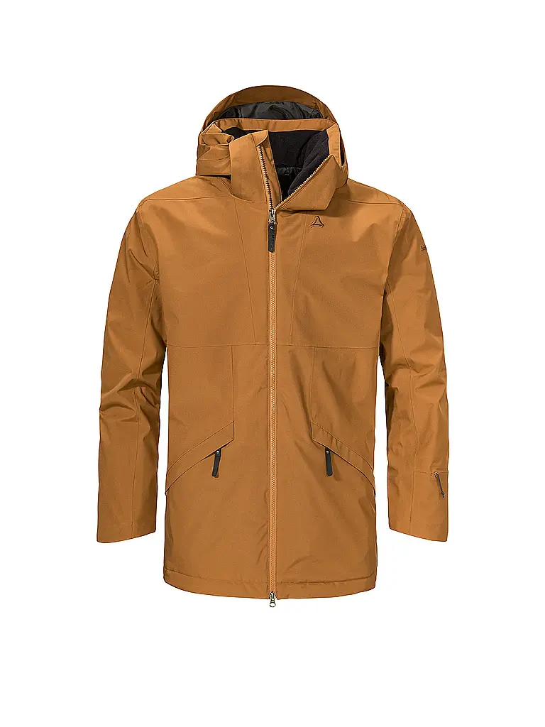 SCHÖFFEL | Parka d'hiver pour homme Malkay à capuche | Moutarde