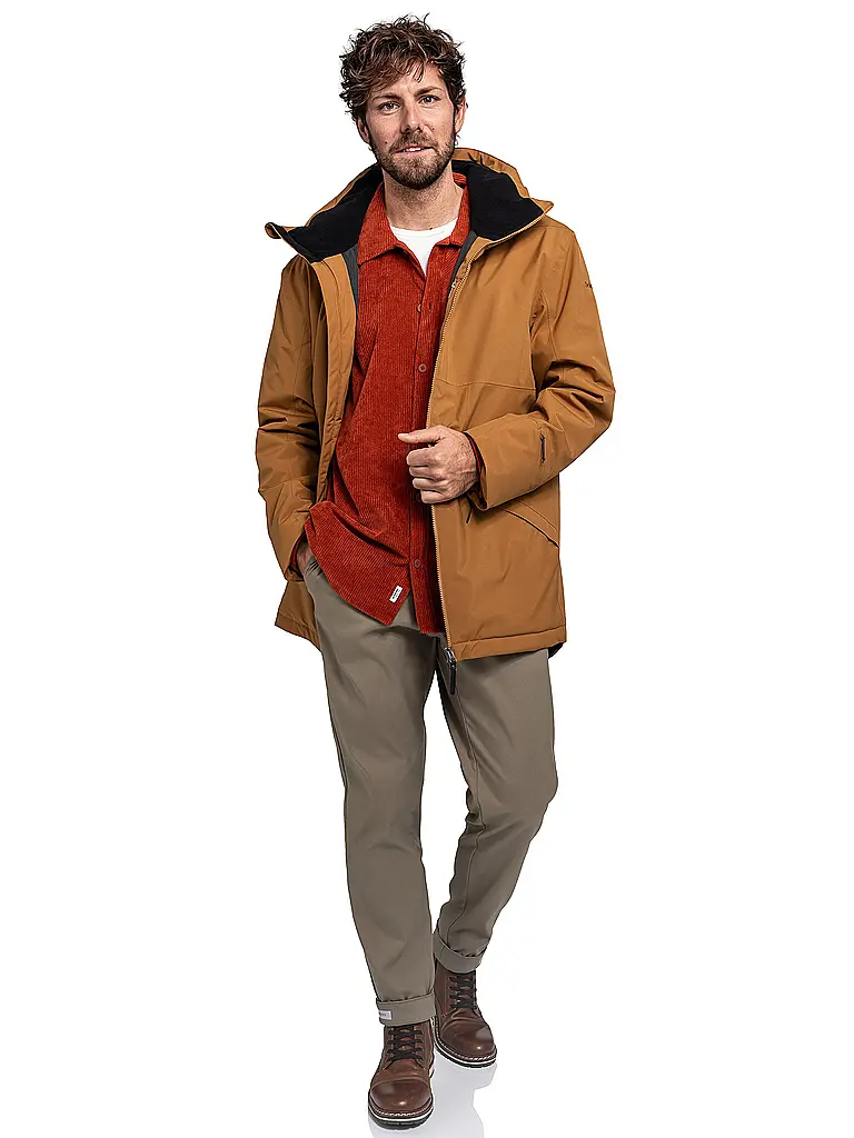 SCHÖFFEL | Parka d'hiver pour homme Malkay à capuche | Moutarde