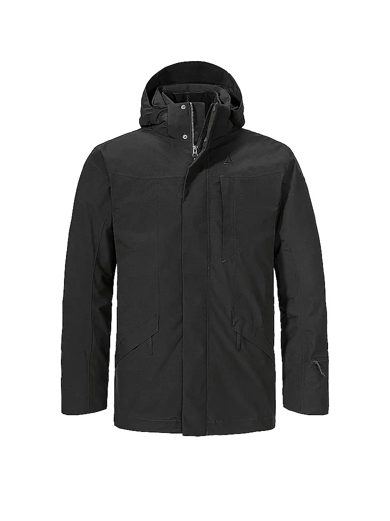 SCHÖFFEL | Parka d'hiver pour homme Style Borkol 3 en 1 à capuche | Noir