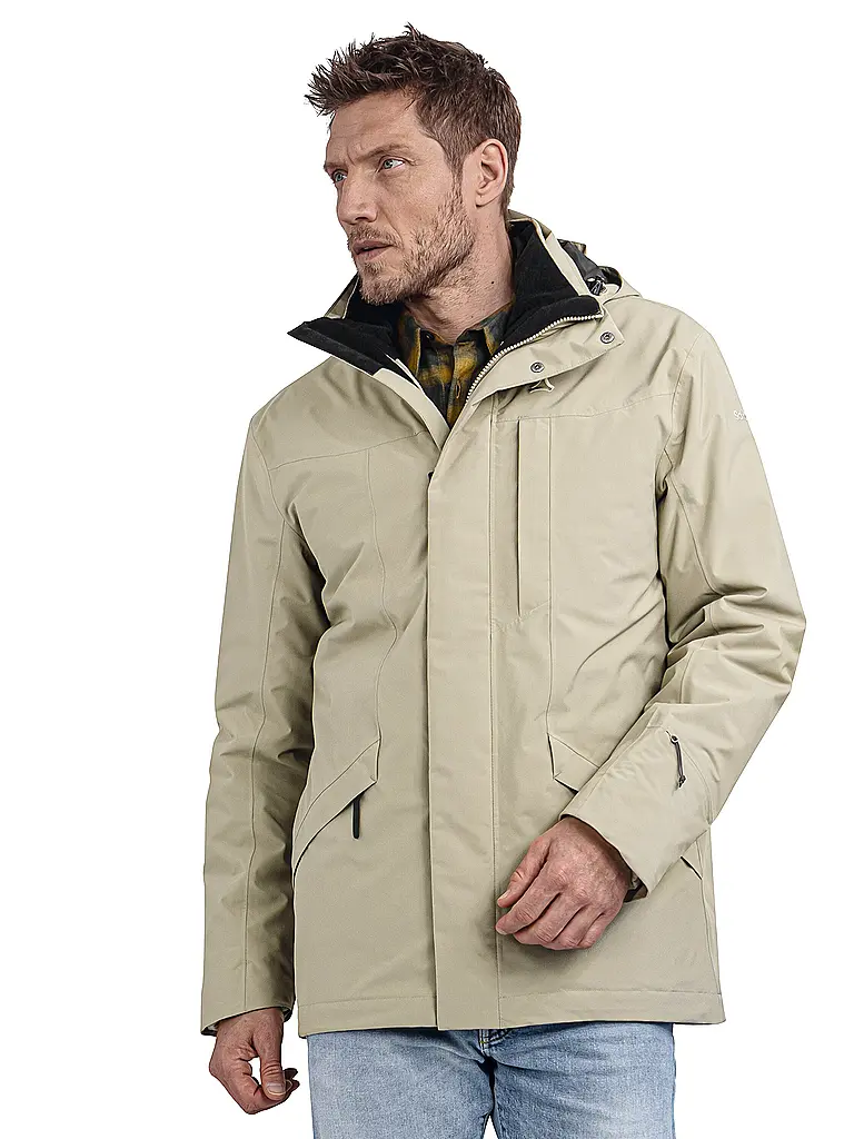 SCHÖFFEL | Parka d'hiver pour homme Style Borkol 3 en 1 à capuche | Camel