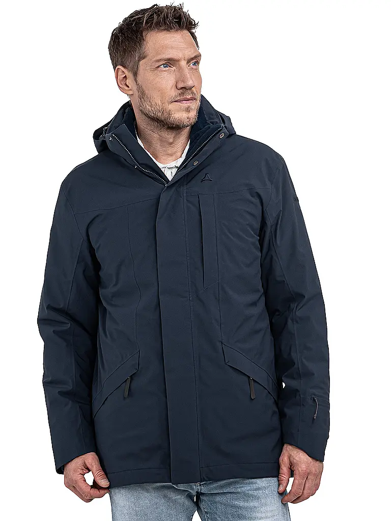 SCHÖFFEL | Parka d'hiver pour homme Style Borkol 3 en 1 à capuche | Bleu foncé