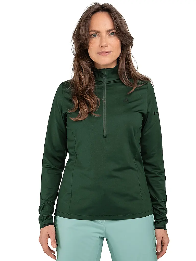 SCHÖFFEL | Sous-pull zippé pour femme Style Pin | Vert foncé