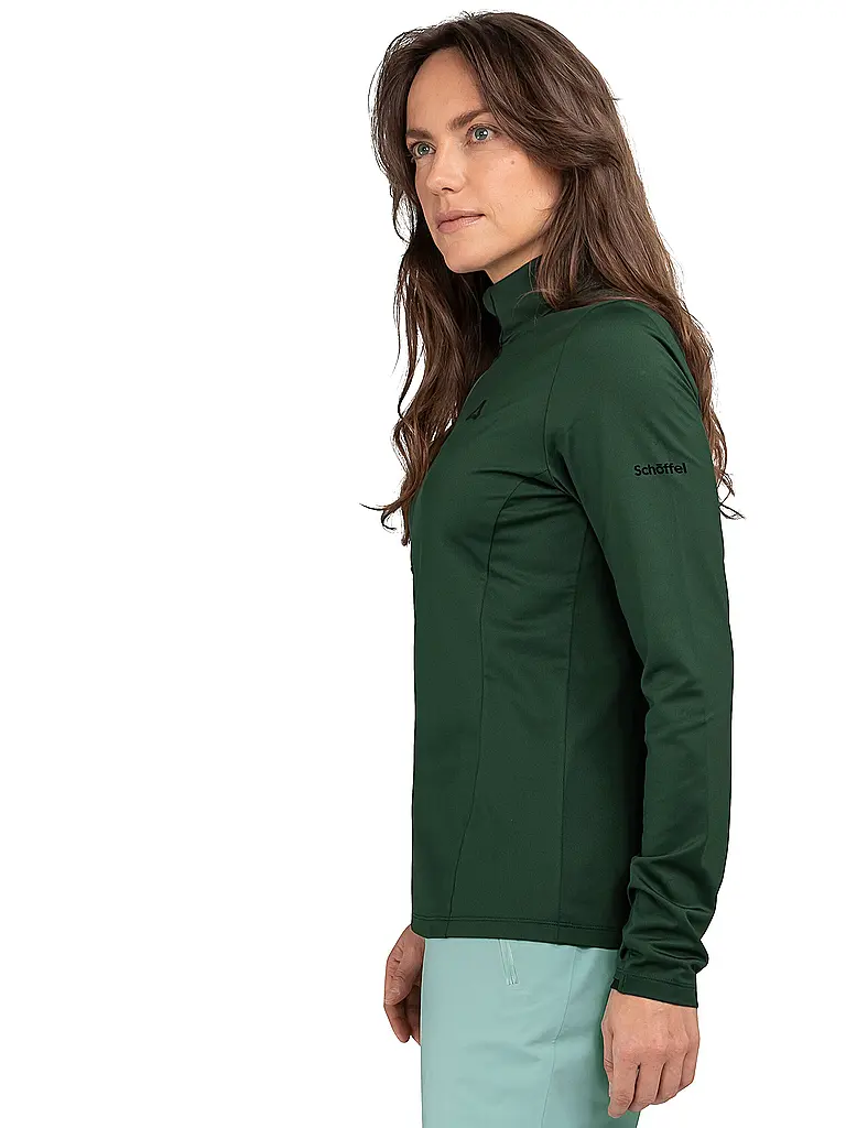 SCHÖFFEL | Sous-pull zippé pour femme Style Pin | Vert foncé