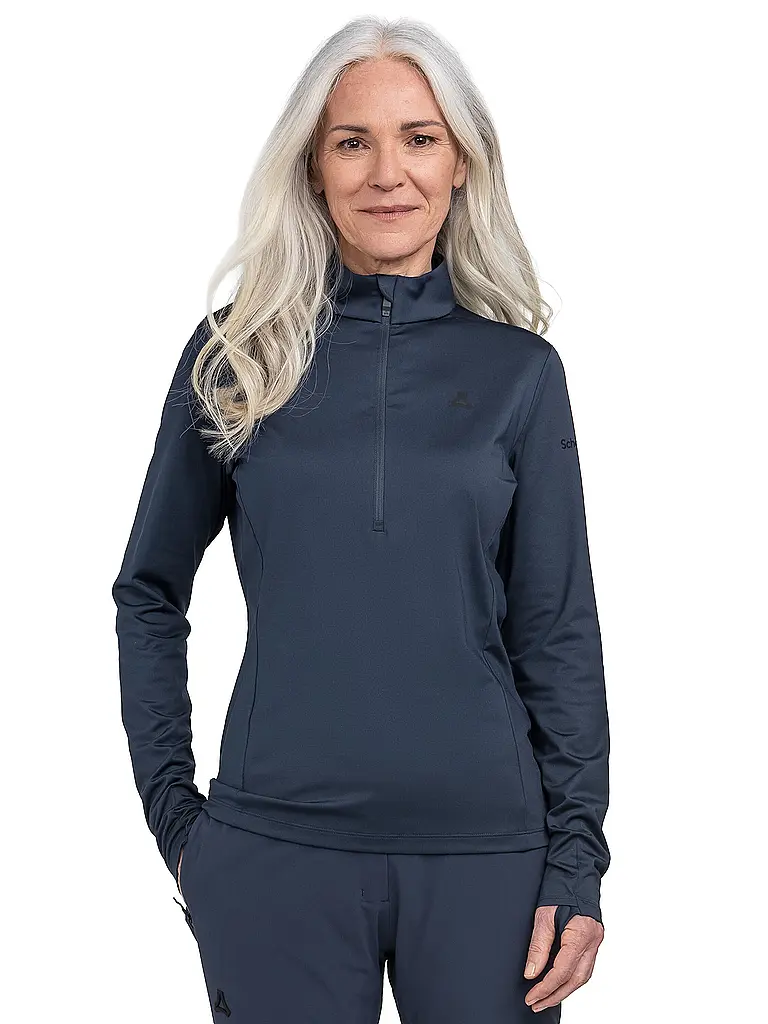 SCHÖFFEL | Sous-pull zippé pour femme Style Pine | Bleu foncé