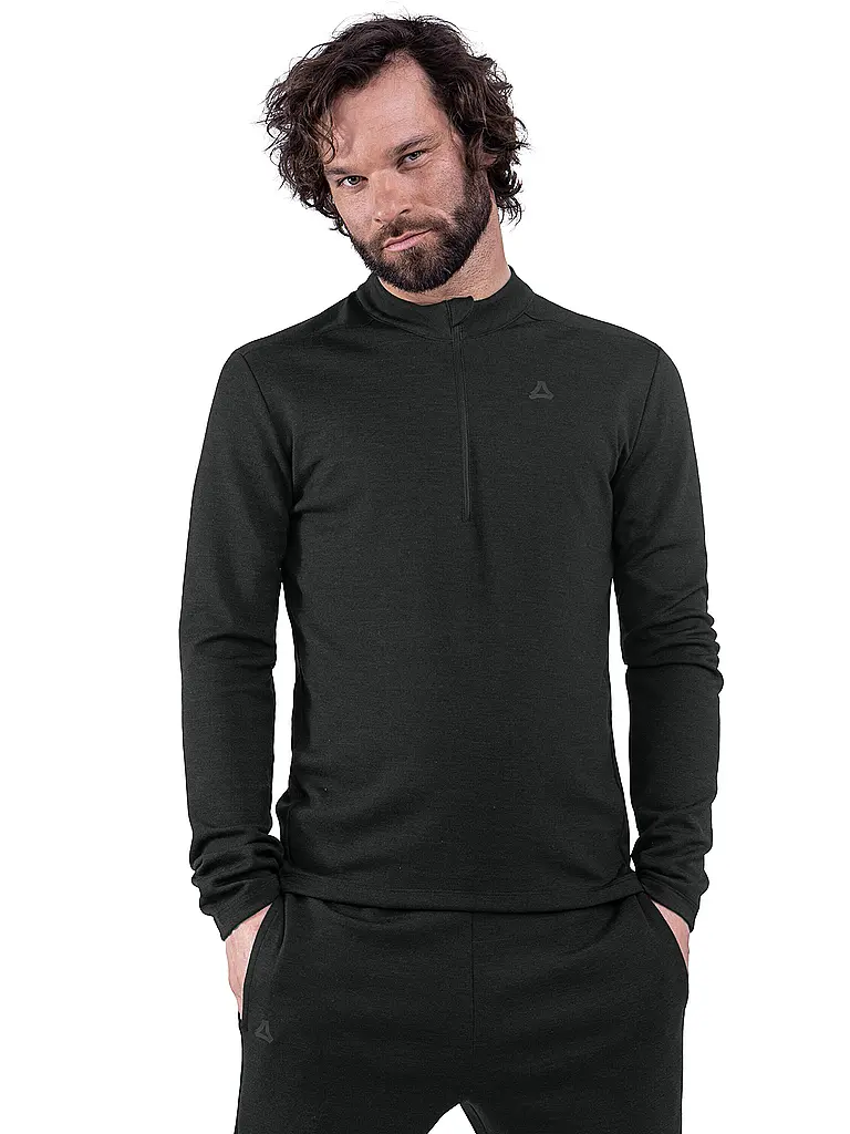 SCHÖFFEL | Sous-pull zippé pour homme Style Canyfer | Noir