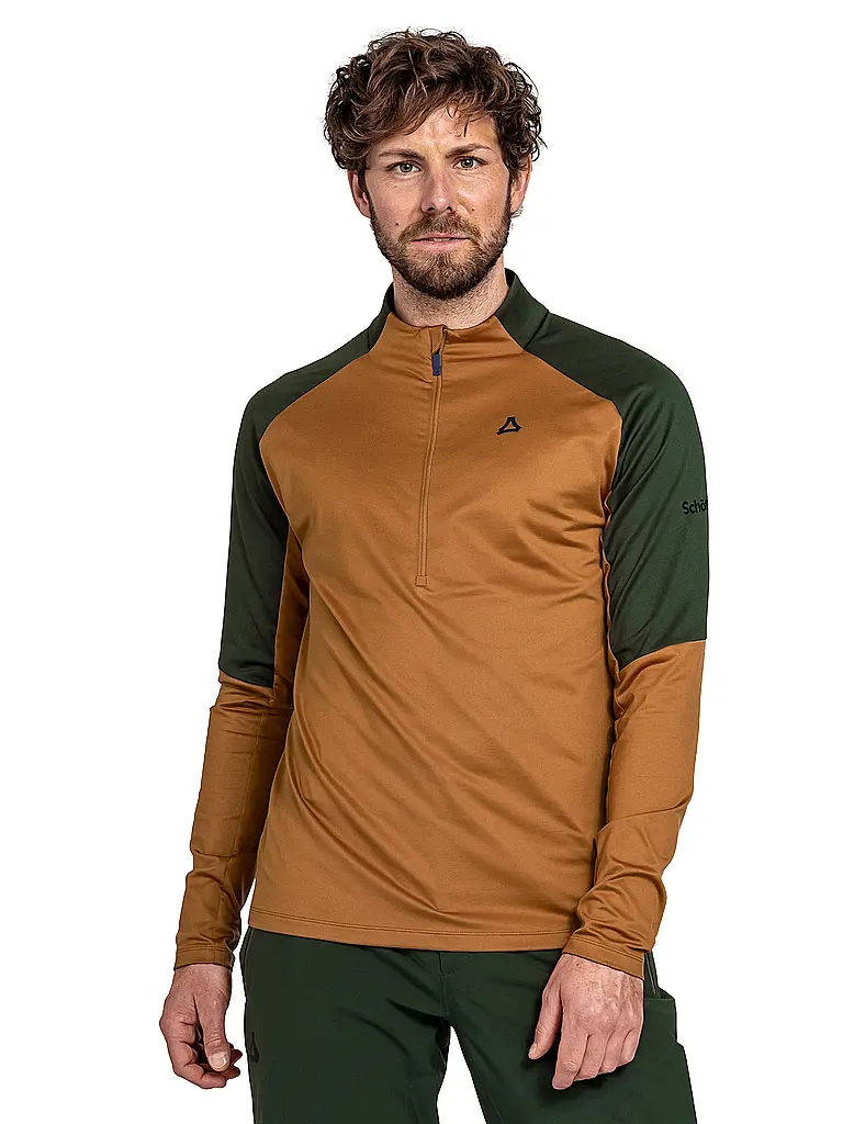 SCHÖFFEL | Sous-pull zippé pour homme Style Safoon | Moutarde