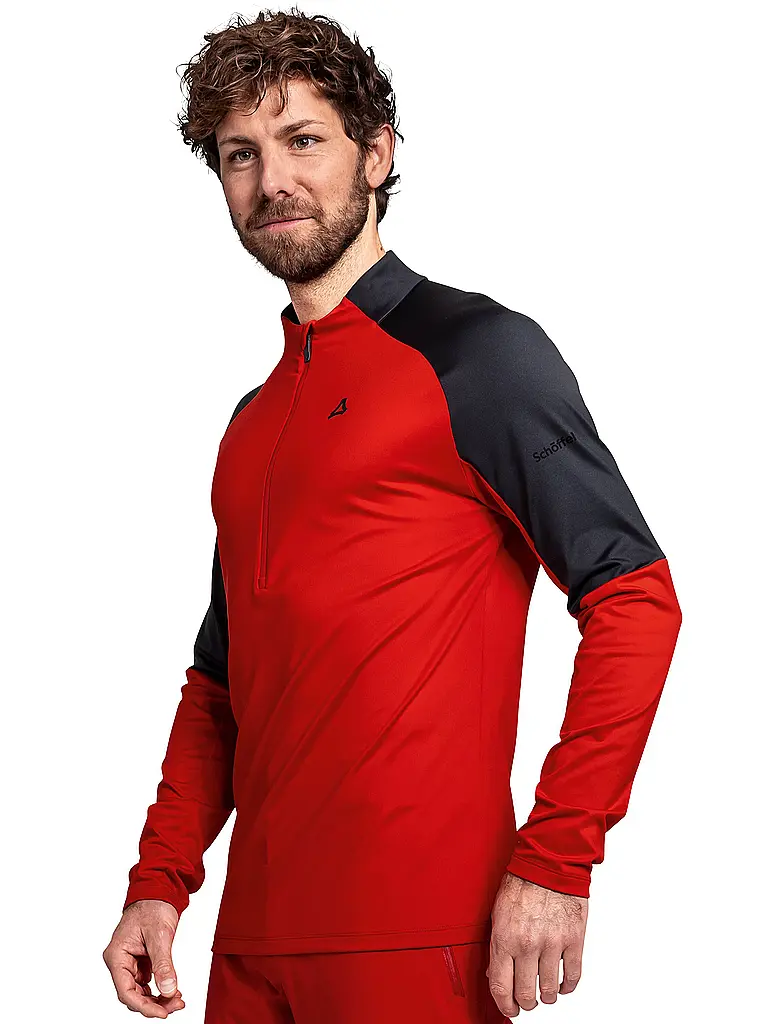 SCHÖFFEL | Sous-pull zippé pour homme Style Safoon | Rouge