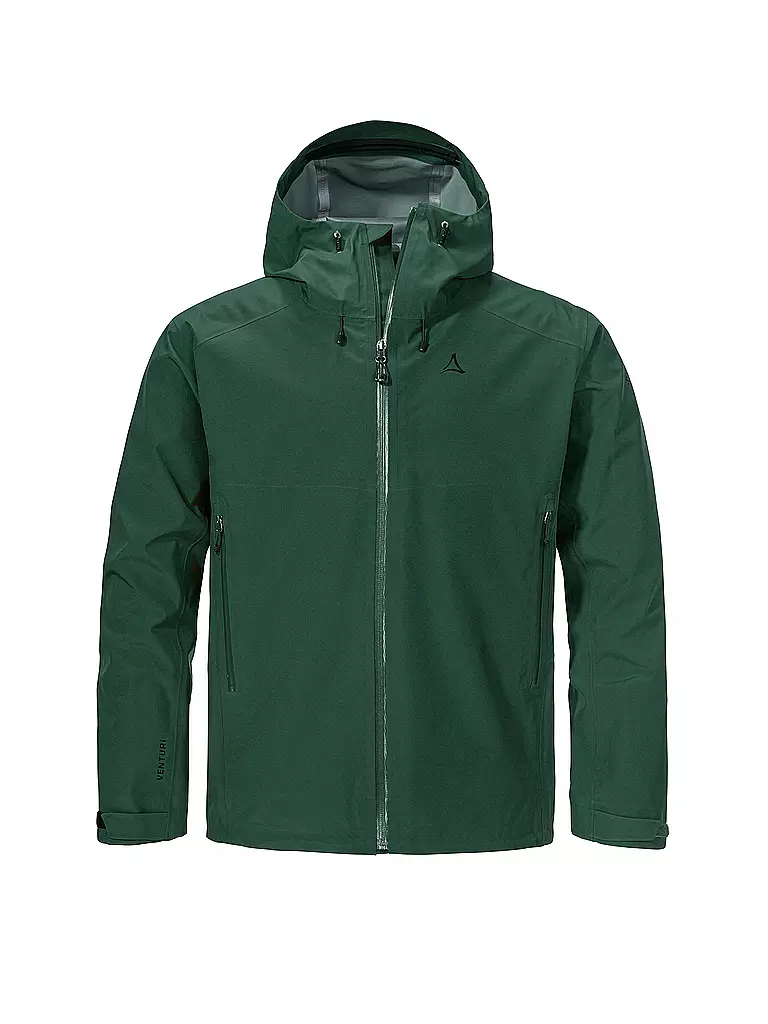 SCHÖFFEL | Veste de randonnée homme Cascata 3L à capuche | Vert foncé