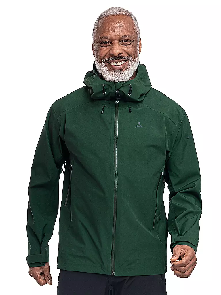 SCHÖFFEL | Veste de randonnée homme Cascata 3L à capuche | Vert foncé