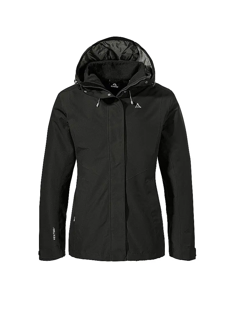 SCHÖFFEL | Veste de randonnée pour femmes Okere 2L 3en1 à capuche | Noir