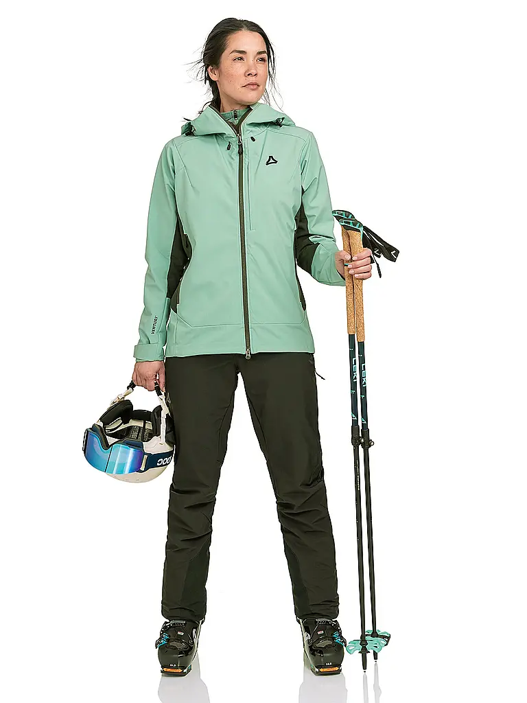 SCHÖFFEL | Veste softshell de randonnée pour femme Milagle à capuche | Menthe