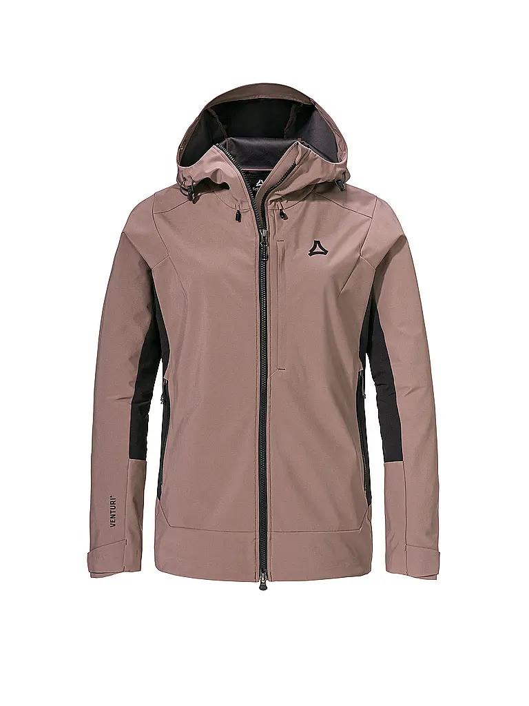 SCHÖFFEL | Veste softshell de randonnée pour femmes Milagle à capuche | Marron clair